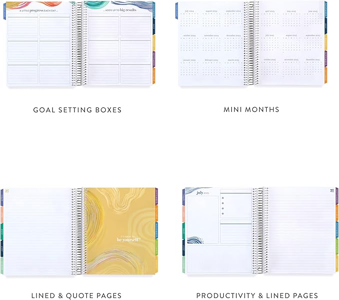 Erin Condren 12-Month Spiral Life Planner (Jan 2025 - Dec 2025) | 7x9 Weekly Planner with Monthly Calendars | Canvas Asterisk Covers, Evolve Interior, Vertical Layout, Platinum Coil