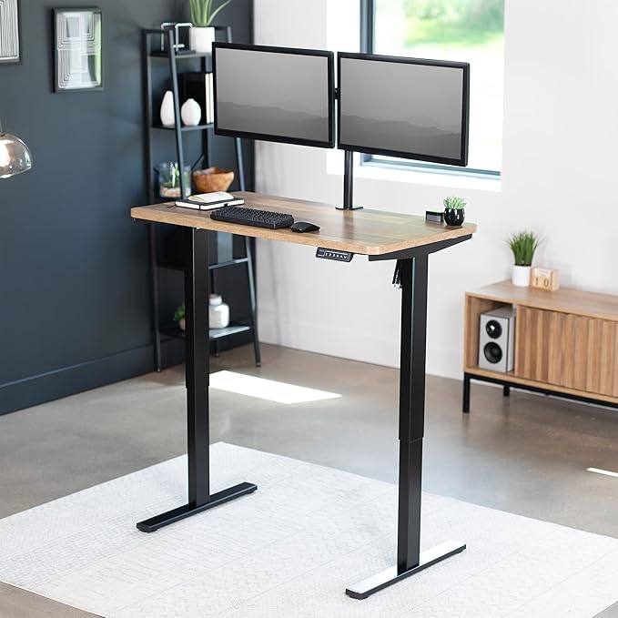 VIVO Reclaimed Wood 43 x 24 inch Universal Solid One-Piece Table Top for Standard and Sit to Stand Height Adjustable Home and Office Desk Frames, DESK-TOP43P