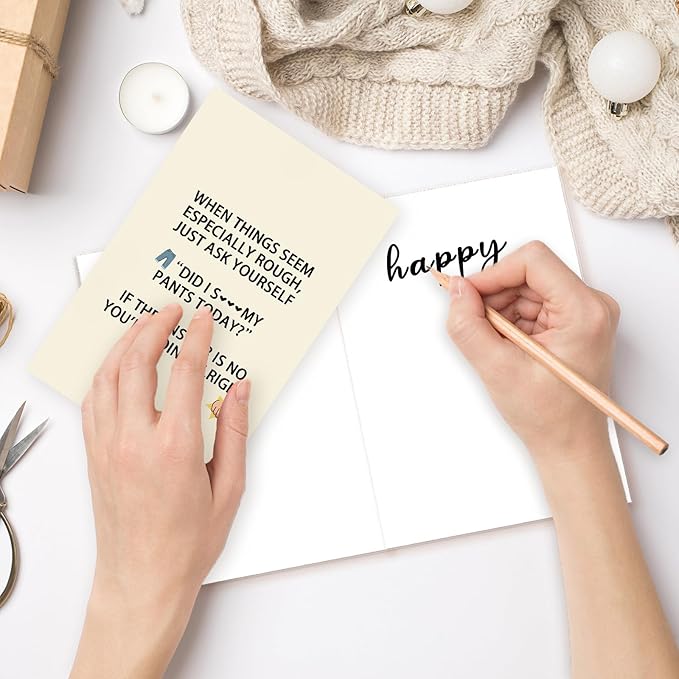 Funny Encouragement Card for Men Women,Hilarious Support Cards for Family Friends Coworkers,Humorous Motivate Gifts For Him Her,Perfect for Stress Relief, Tough Days, or Mental Health Positivity