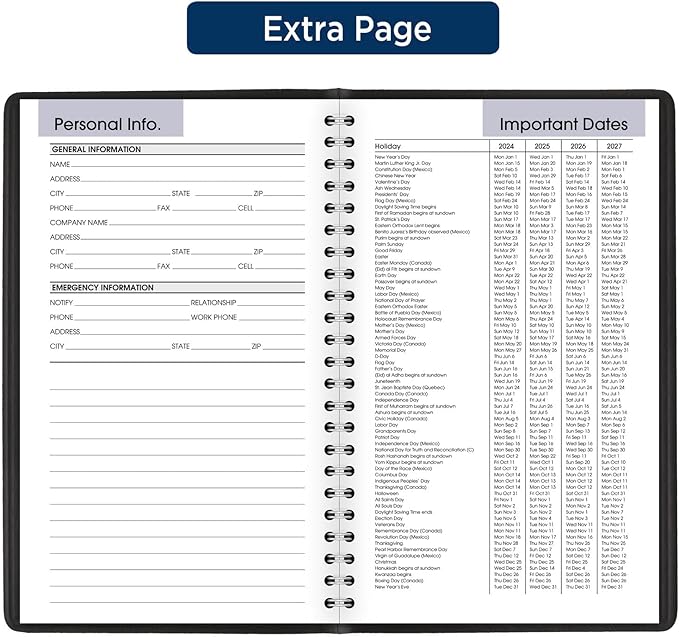 AT-A-GLANCE 2024 Weekly Appointment Book & Planner, DayMinder, 5" x 8", Small, Spiral Bound, Black (G2000024)