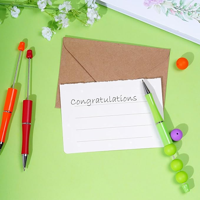 jiebor 20Pcs Halloween Beadable Pens Plastic Bead Ballpoint Pens Bulk with 50Pcs Black Ink Cute Cool Diy Pens for Halloween Journaling Women Teacher Graduation Gift Office Supplies