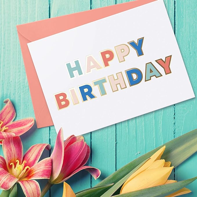 Set of 24 Gold Foil Bulk Birthday Cards Assortment – Bulk Happy Day pages with Envelopes Box Set – Assorted Blank celebration sheets for Women, Men, and Kids in a Boxed Card Pack