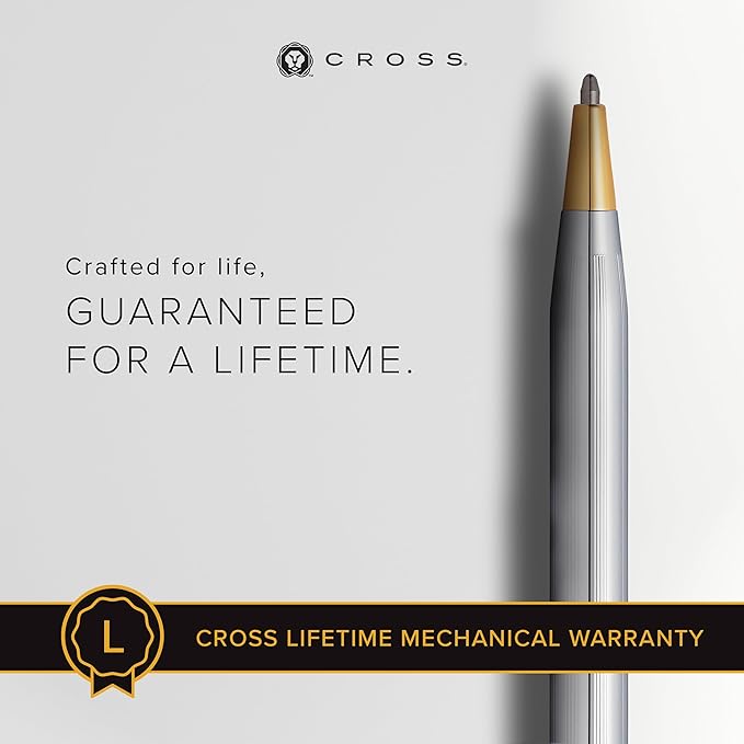 Cross Classic Century Refillable Ballpoint Pen, Medium Ballpen, Includes Luxury Gift Box - Medalist Chrome