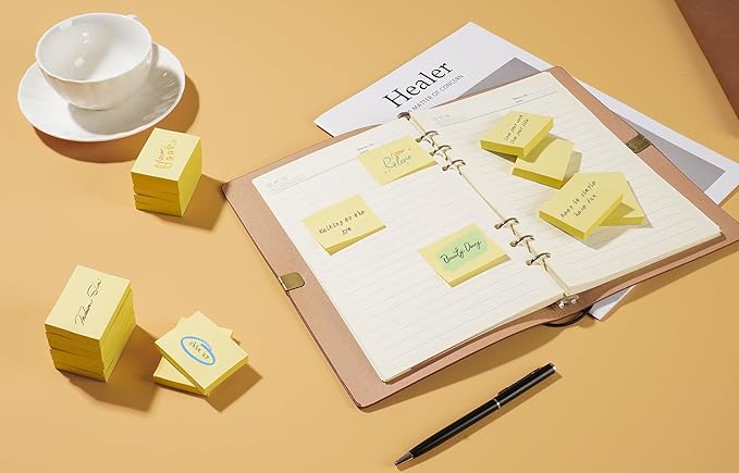 Mini Sticky Notes 1.5x2 in, 36 Pad Canary Yellow Strong Adhesive Post, Suitable for School, Home, Office, Clean Removal