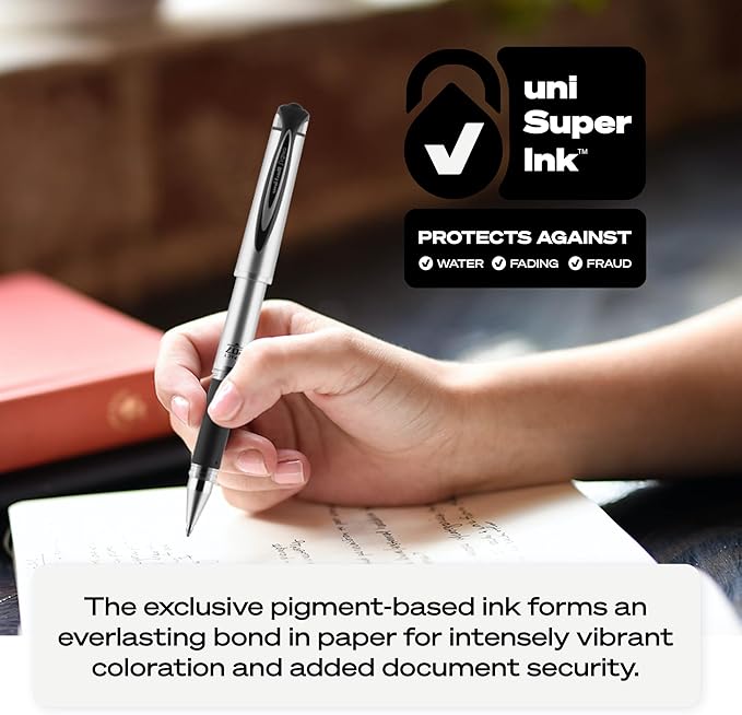 uniball Refill For Gel Impact Gel Pens, Bold Conical Tip, Black Ink, 2/pack
