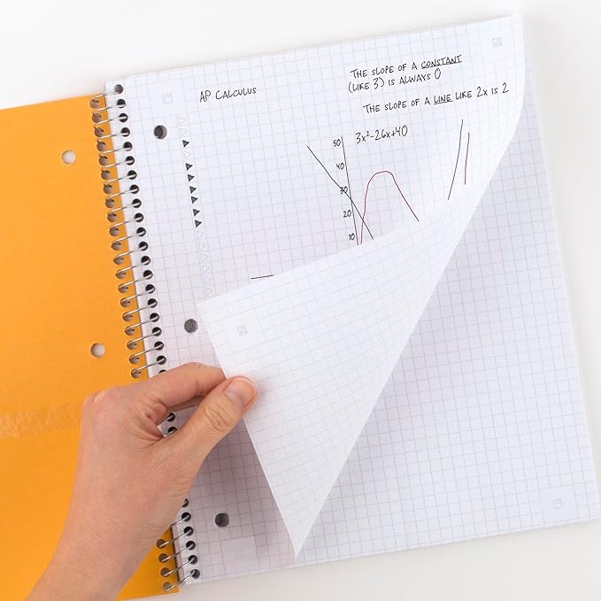 Five Star Spiral Notebook + Study App, 1 Subject, Graph Ruled Paper, Fights Ink Bleed, Water Resistant Cover, 8-1/2" x 11", 100 Sheets, Seaglass Green (620000CH1)