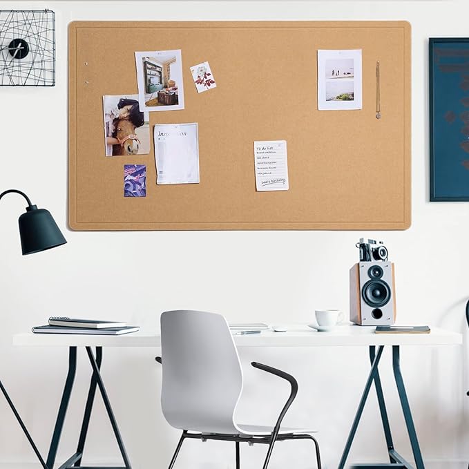 Large Bulletin Board - 60" x 36" Decorative Felt Board, Extra Large Foldable Pinboard, Corkboard Alternative for Memos, Photos, Pictures - Ginger Yellow