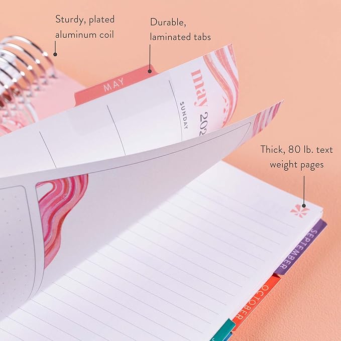 Erin Condren 12-Month Spiral Life Planner (Jan 2025 - Dec 2025) | 7x9 Weekly Planner with Monthly Calendars | Canvas Asterisk Covers, Evolve Interior, Vertical Layout, Platinum Coil