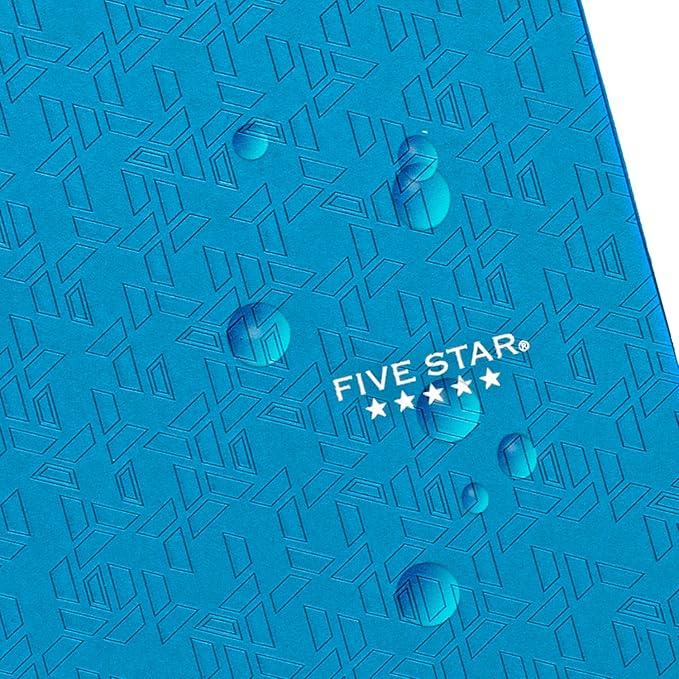 Five Star 2-Pocket Folder, Plastic Folder with Stay-Put Tabs, Fits 3 Ring Binder, Holds 8-1/2" x 11" Paper, Blue (333420H-ECM)