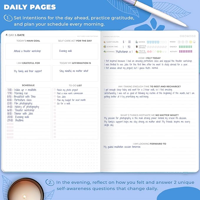 Clever Fox Self-Care Journal – Wellness & Daily Reflection Notebook – Mental Health & Personal Development Journal – Self-Care, Meditation & Mood Journal for Women & Men – Large (Periwinkle)