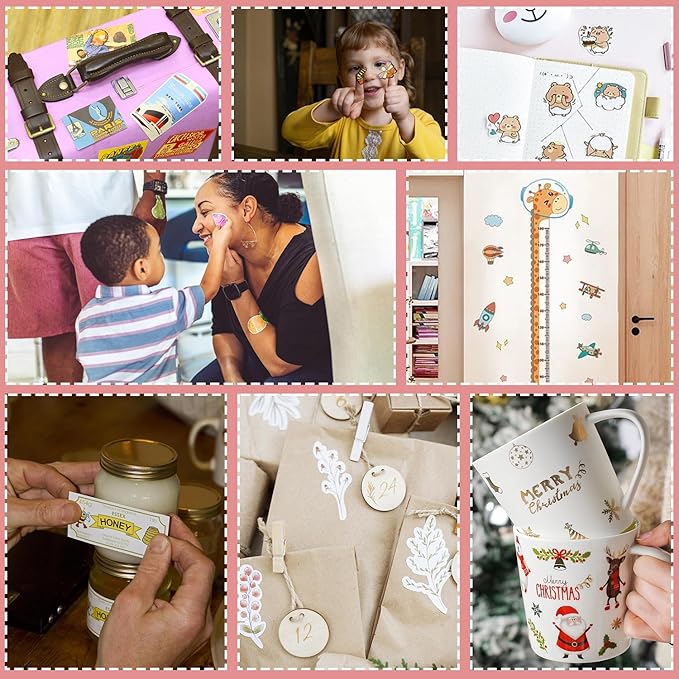 60 PCS Printable Vinyl Sticker Paper for Inkjet Printer & Laser Printer,Standard Letter Size 8.5"x11",Waterproof Sticker Paper Dries Quickly Vivid Colors,Matte White