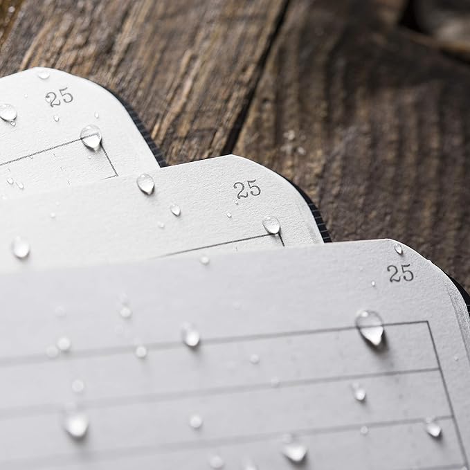 Rite in the Rain Weatherproof Mini-Stapled Notebook, 3 1/4" x 4 5/8", Black Cover, Universal Pattern, 3 Pack (No. 771FX-M)