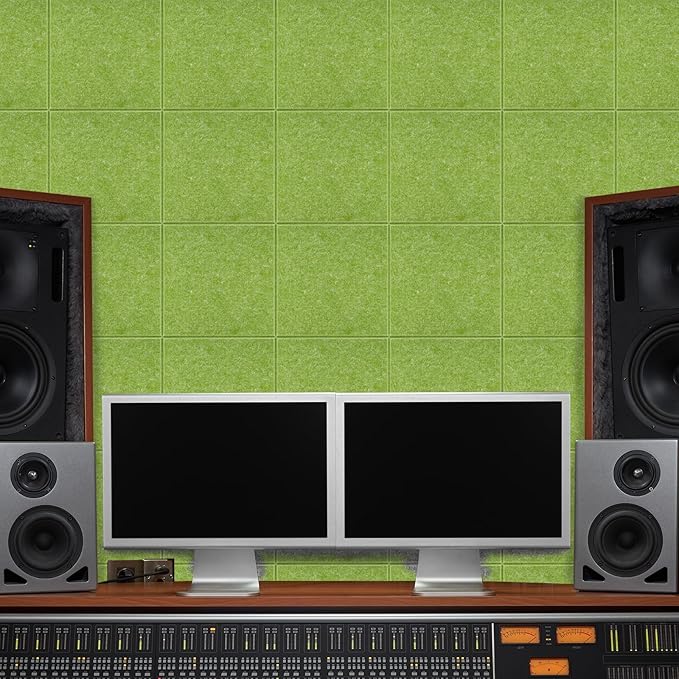 DOLLAR BOSS Large Cork Board for Wall 48" x 36" x 0.5" Bulletin Board 12 Packs Black Cork Board Tiles Self Adhesive Felt Wall Tiles with Pushpins, Corkboard for Office Pin Board Tack Board, Green