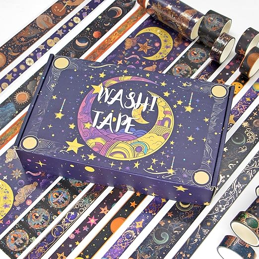 Washi Tape Set 29 Rolls, Magic Themed Decorative Paper Tapes for Journaling, Scrapbooking Supplies, Planners,DIY Crafts,Gift Wrapping