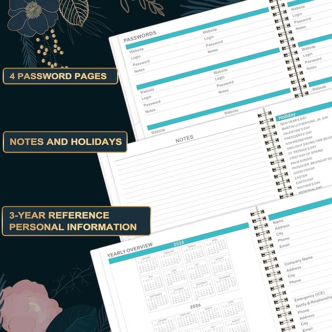 2025 Monthly Planner - Monthly Planner/Calendar 2025, Jan 2025 - Dec 2025, 9ββ x 11'', Monthly Tabs, Double-Sided Pockets, Twin-Wire Biding, Holidays, Notes Pages, Julian Dates