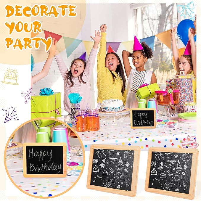 Chinco 12 Pcs Small Slate Chalkboard Mini Chalk Board with Frames Mini Board Signs School Supplies for Classroom Home Office