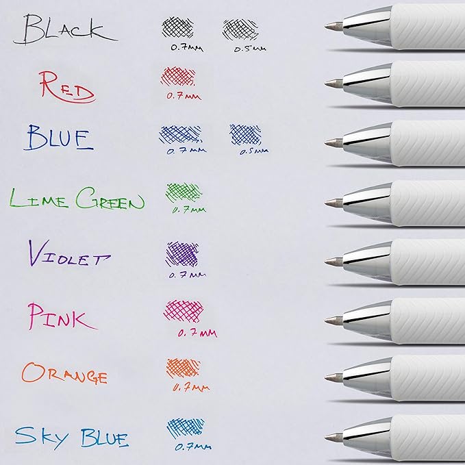 Pentel Pink BCA EnerGel Pearl Deluxe RTX Liquid Gel Pen, (0.5mm), Fine Line, Needle Tip (BLN75WBP2PA)