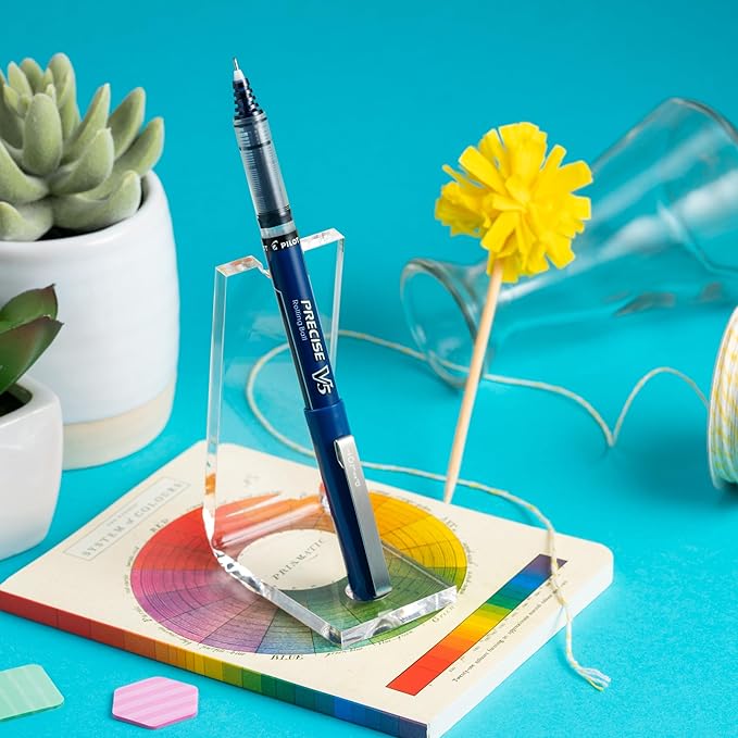Pilot, Precise V5, Capped Liquid Ink Rolling Ball Pens, Extra Fine Point 0.5 mm, Navy Blue, Pack of 12