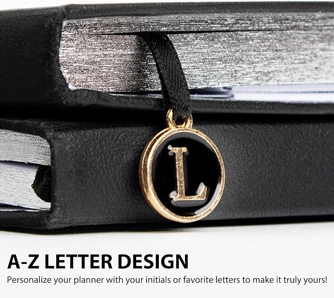 Undated Weekly and Monthly Planner, Cofullsky Weekly To Do List Planner Notebook with Unique Lettering Ribbon A5 Size Personalized Present Suitable for Women Men Teachers Kids (Letter C)