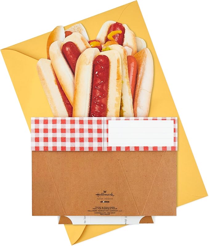 Hallmark Funny Pop Up Birthday Card (Hot Dog Bouquet) Paper Wonder Shoebox 3D Card