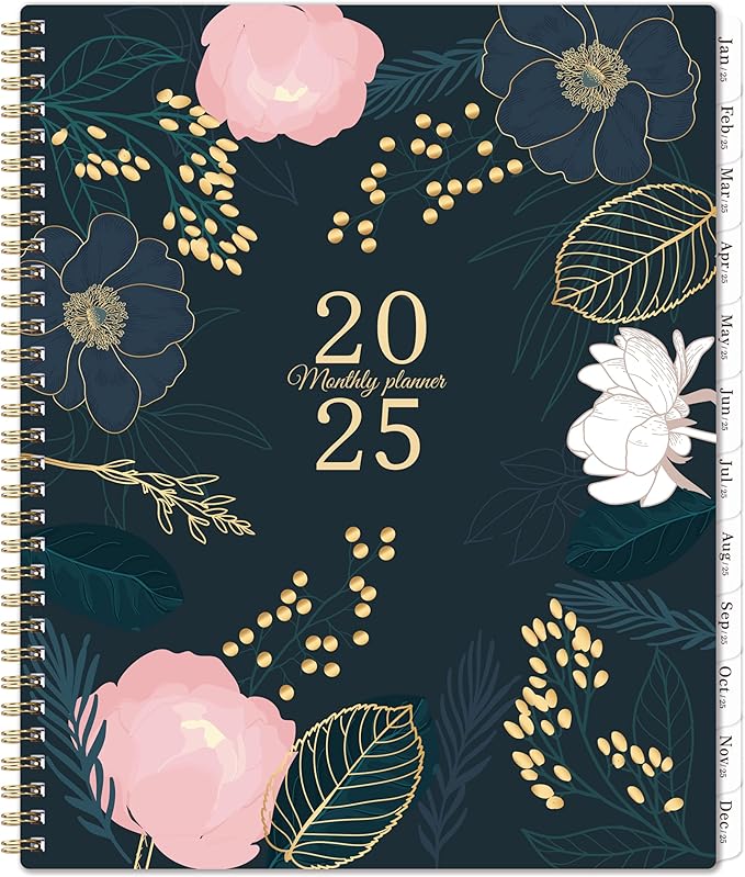 2025 Monthly Planner - Monthly Planner/Calendar 2025, Jan 2025 - Dec 2025, 9ββ x 11'', Monthly Tabs, Double-Sided Pockets, Twin-Wire Biding, Holidays, Notes Pages, Julian Dates