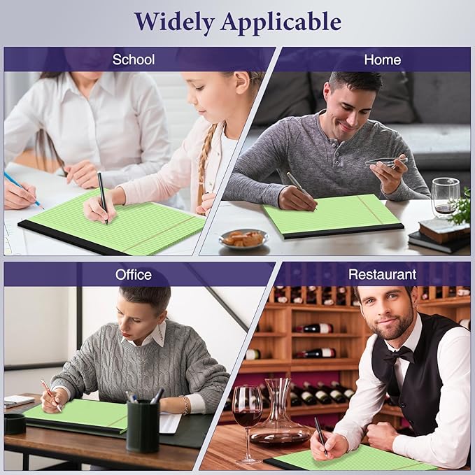 2 Pads Note Pads 11" x 9.5" Legal Pads College Ruled Notepad Micro Perforated Writing Pads Green Lined Paper 80GSM College Ruled Paper Pad of Paper 30 Sheets Notebook for School, To-Do Lists, Office