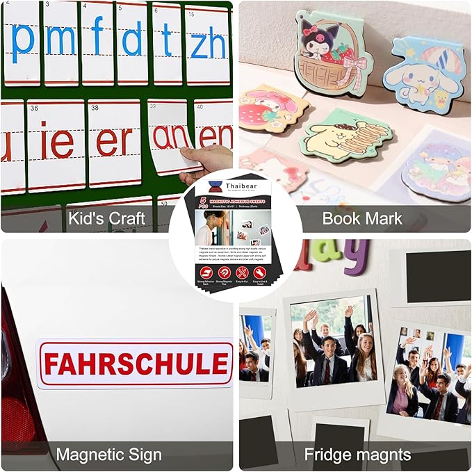 Adhesive Magnetic Sheets, Magnetic Sheets with Adhesive Backing, 8" x 10", 10 Pack Flexible Magnet Sheets with Adhesive - Sticky Magnets with Adhesive Backing for Photo and Picture Magnets