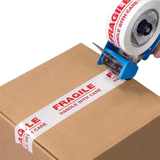 Aviditi Tape Logic 2 Inch x 110 Yard 2.2 Mil Red/White, Heavy Duty Packing Tape, "Do Not Break Stretch Wrap" 18 Pack, Perfect for Packing, Shipping, Moving, Home and Office