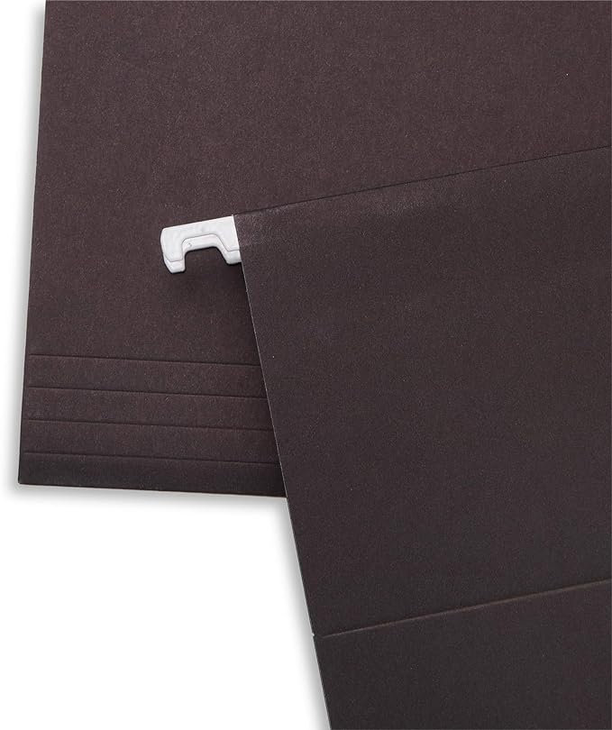 Blue Summit Supplies Hanging File Folders, 25 Reinforced Hang Folders, Designed for Home and Office Color Coded File Organization, Letter Size, Black, 25 Pack