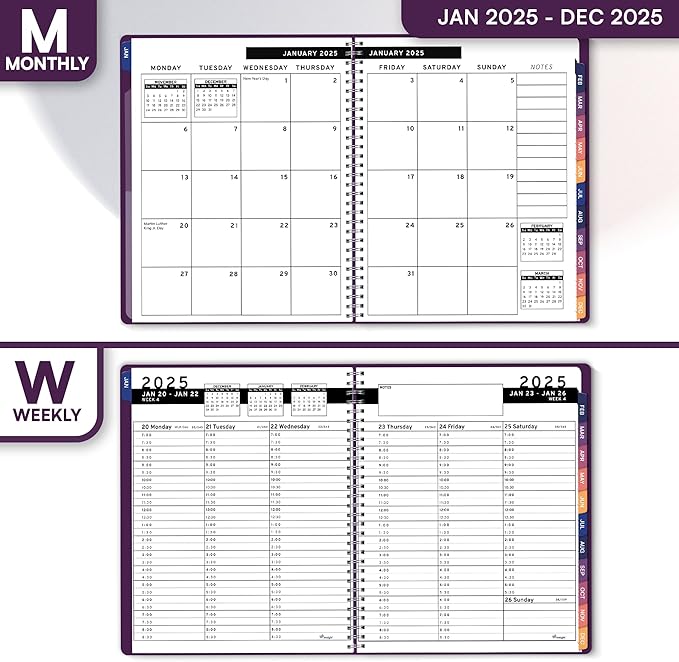 2025 Appointment Book & Planner- Ensight 6.5 x 8.5 inches, Large Tabbed Daily Hourly Weekly Planner, Calendar & Schedule Book 30-Minute time Slots, Business & Personal Planner Jan 2025- Dec 2025- Purple