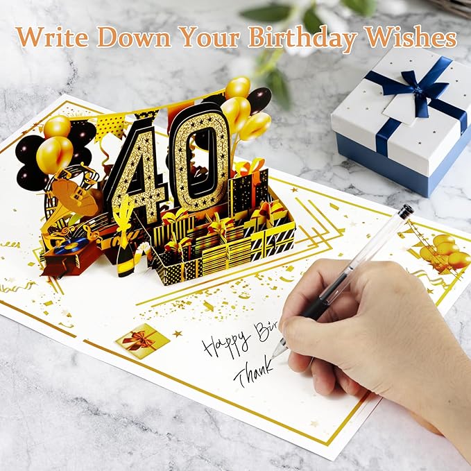 40th Birthday Card for Men Women, 3D Pop Up 40th Birthday Gifts Cards for Him Her, Back In 1985 Funny 40 Year Old Birthday Decorations