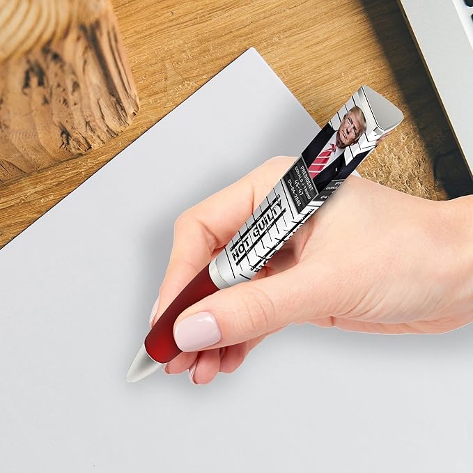 Trump Not Guilty Ballpoint Pen, MAGA Not Guilty Design, Trump Merchandise Donald Trump Gifts for Men & Women, Make America Great Again Donald Trump Not Guilty Pen - Imprinted In The USA (3-Sided Pen)