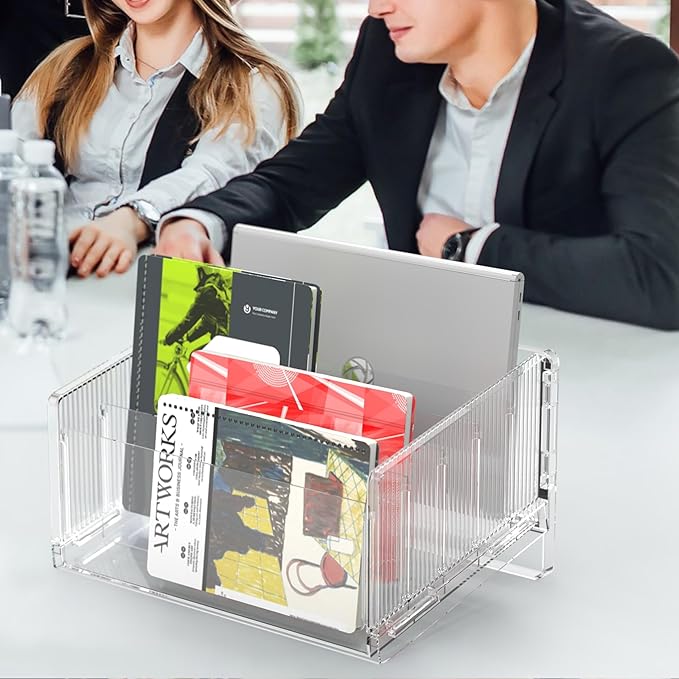 File Sorter Organizer, 5 Sections Acrylic Letter Tray for Desk, Mail Organizer Letter Holder for Envelopes, Mail, Electronics(1 PCS)