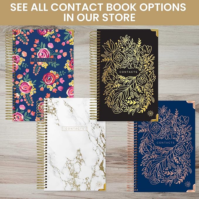 bloom daily planners Hardcover Contacts Address Password Book - Alphabetical Organizer with Tabs - 6β x 8.25" - Daydream Believer
