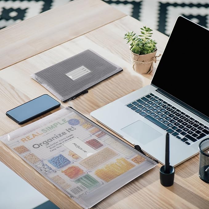 EOOUT 30pcs Mesh Zipper Pouch, Organizer Bags, Waterproof, Plastic Zip File Docunment Folders, Clear Board Games Storage for Office Supplies Cosmetics