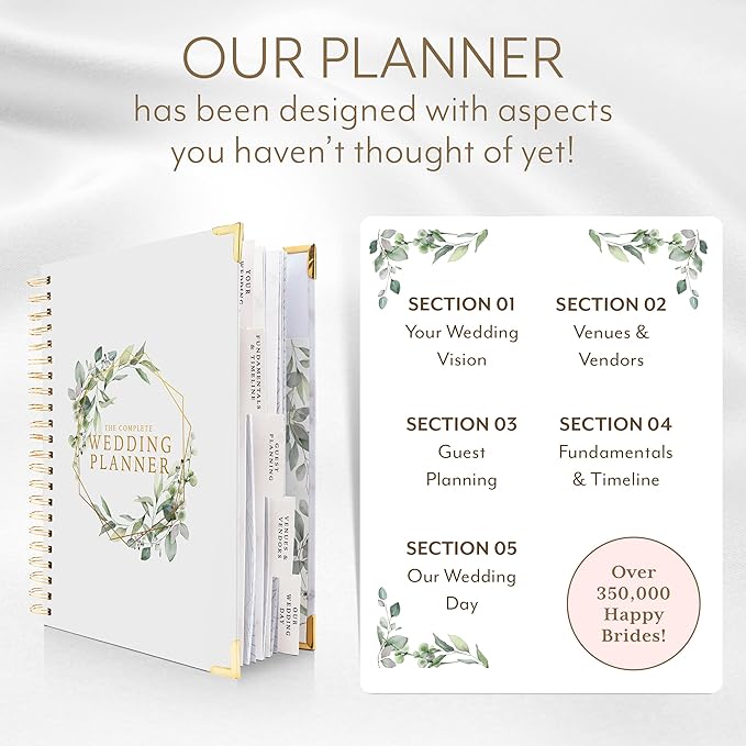 Your Perfect Day Wedding Planner for Bride - Wedding Planning Book and Organizer, Bridal Wedding Planner Book & Binder with Wedding Countdown Calendar (FLORAL)
