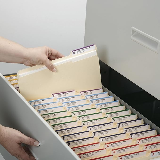 Smead File Folder, 1/3-Cut Tab, Assorted Positions, Letter Size, Manila, 100 per Box (10330)