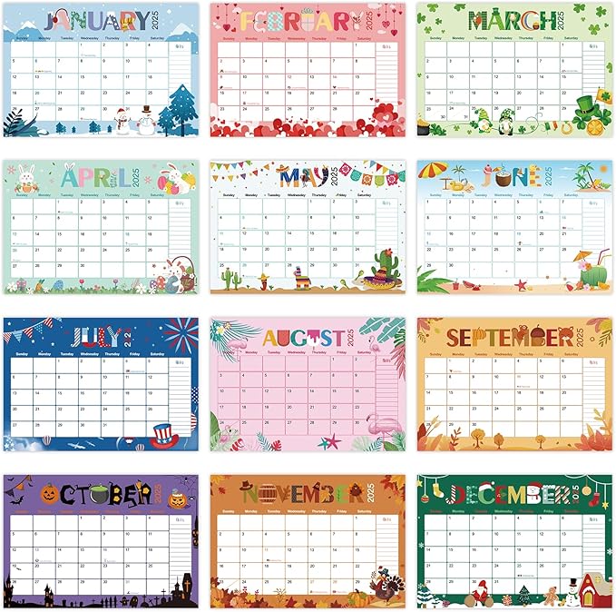 GuassLee Desk Calendar 2025, Monthly Calendar 2025, 18-Month School Year Calendar, 2025 Jan - 2026 Jun, 17"x11.5" Large Desk Planner with Corner Protectors, Ample Blocks & Notes for Home Office