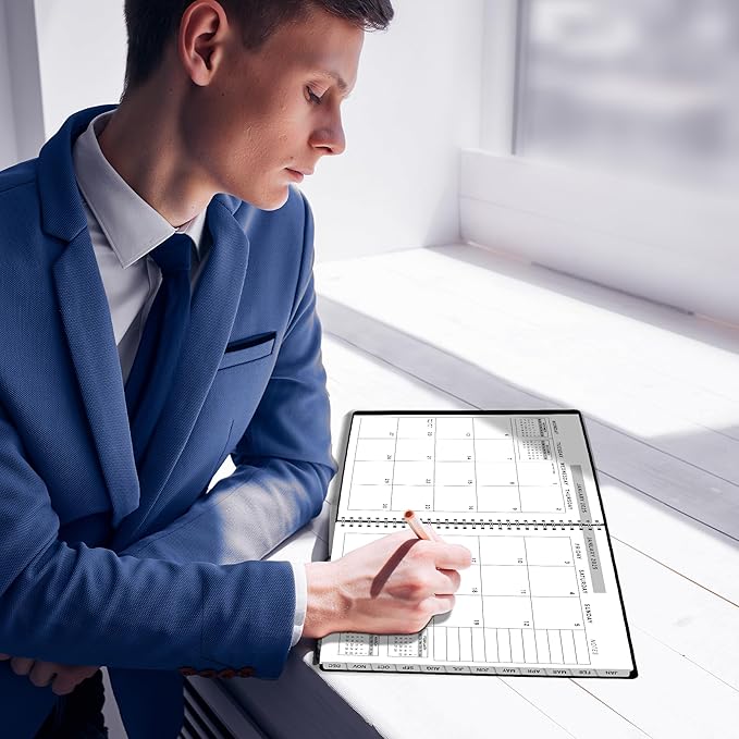 2025 Appointment Book & Planner- Ensight 8.5 x 11 inches, Large Tabbed Daily Hourly Weekly Planner, Calendar & Schedule Book 15-Minute time Slots, Business & Personal Planner Jan 2025- Dec 2025- Black