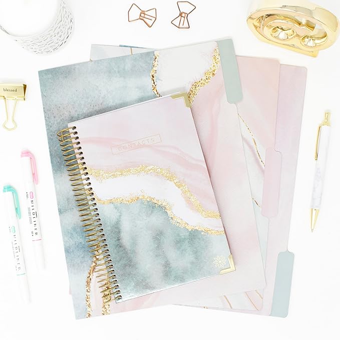 bloom daily planners Hardcover Contacts Address Password Book - Alphabetical Organizer with Tabs - 6β x 8.25" - Daydream Believer