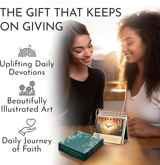 RYVE Inspirational Desk Calendar with Prayers, Blessings and Devotions - Christian Gifts for Women, Religious Gifts for Women, Inspirational Gifts for Women, Christian Desk Decor, Spiritual Gifts