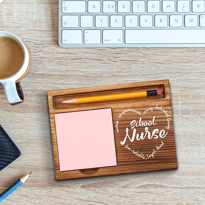 School Nurse Gifts, School Nurse Appreciation Gifts, Thank You School Nurse Gifts, School Nurse Office Decor, School Nurse Desk Self-Stick Note Pad Holders GSH7
