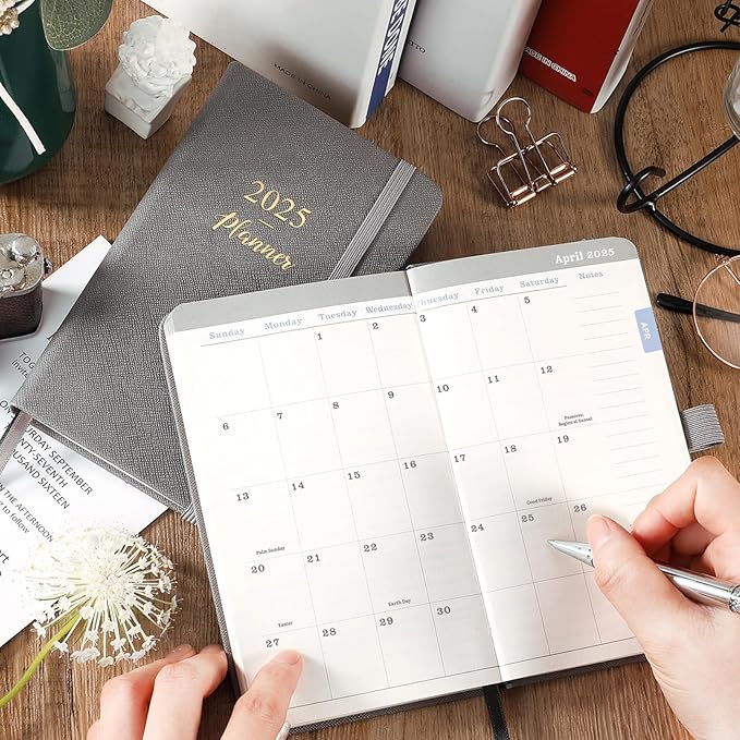 2025 Pocket Planner - Pocket Planner 2025, Weekly & Monthly Planner from JAN 2025- DEC 2025, 6.3''Γ3.8'', Small Planner for Purse, Pen Loop, Inner Pocket, 2 Bookmark