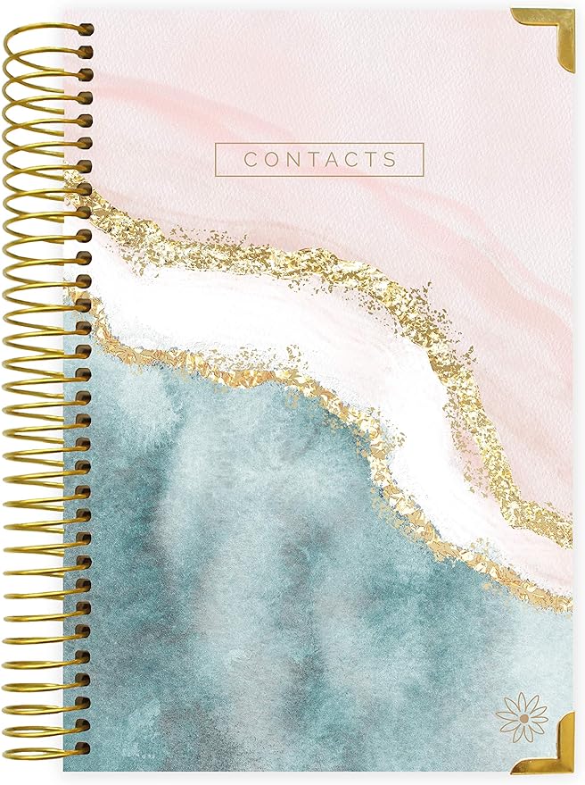 bloom daily planners Hardcover Contacts Address Password Book - Alphabetical Organizer with Tabs - 6β x 8.25" - Daydream Believer