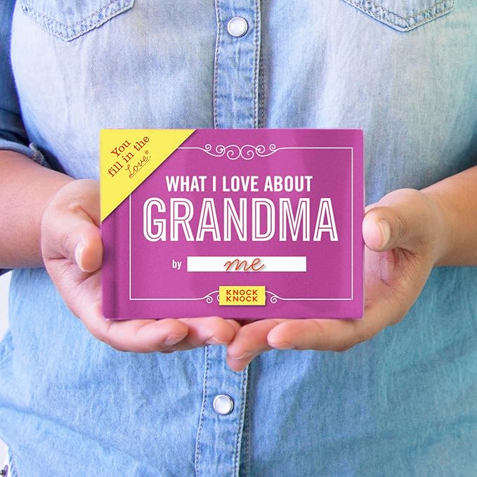 Knock Knock What I Love about Grandma Fill in the Love Book Fill-in-the-Blank Gift Journal, 4.5 x 3.25-inches