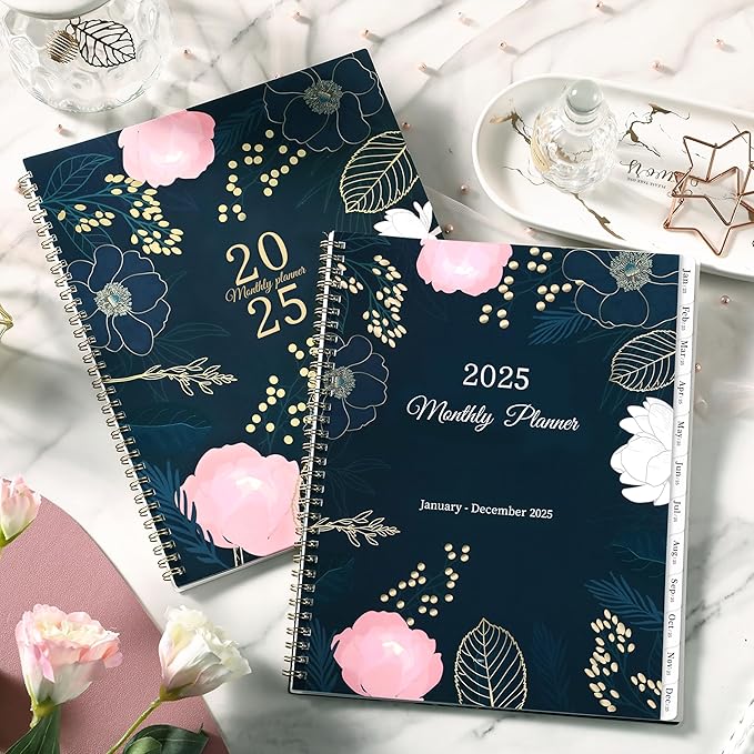 2025 Monthly Planner - Monthly Planner/Calendar 2025, Jan 2025 - Dec 2025, 9ββ x 11'', Monthly Tabs, Double-Sided Pockets, Twin-Wire Biding, Holidays, Notes Pages, Julian Dates