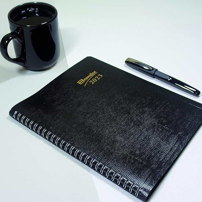 Brownline Essential Collection 14-Month Ruled Monthly Planner, 8.88 x 7.13, Black Cover, 14-Month (Dec to Jan): 2022 to 2024