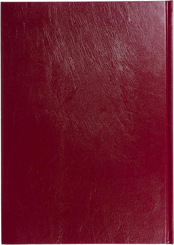 Collins Essential 2025 Business Diary - A4 Day to a Page Planner with Leathergrain Hardback Cover - Maroon - ESSA41.78-25