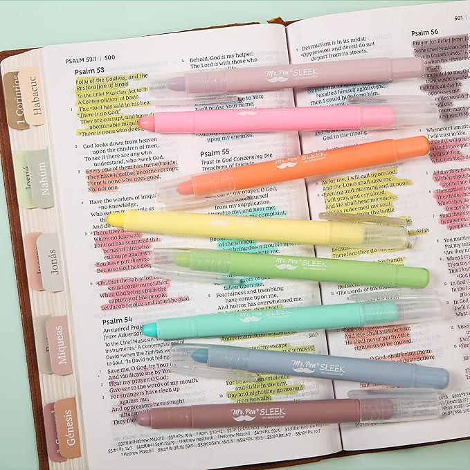 Mr. Pen- Gel Highlighters, 8 Pack Assorted Colors, No Bleed, Bible Markers