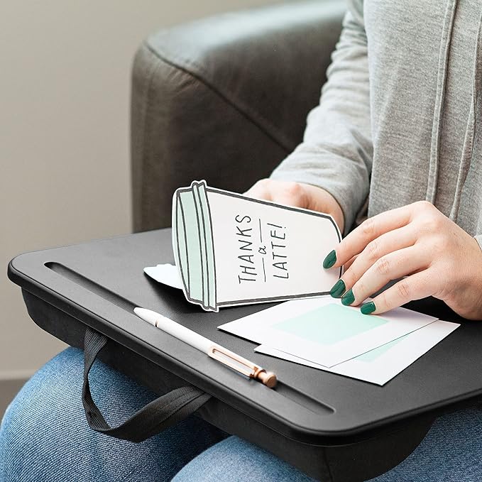 LAPGEAR Compact Lap Desk - Black - Fits up to 15 Inch Laptops - Style No. 43108